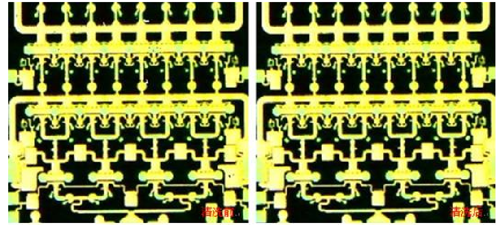 金絲鍵合等離子清洗前后對比